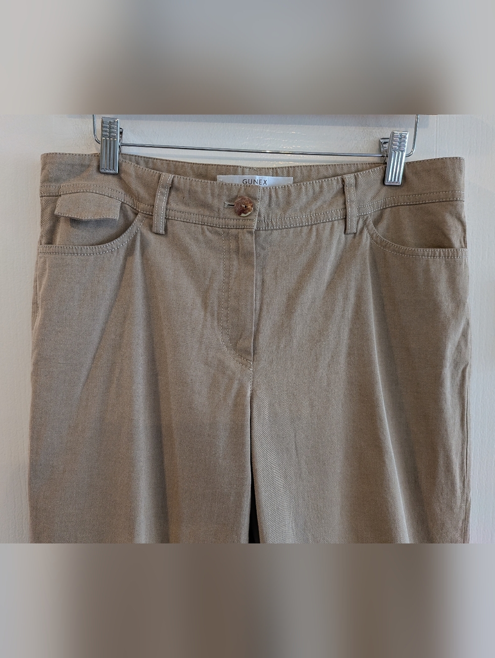 Brunello Cucenilli Gunex Straight Leg Cropped Tan Trousers Pants Women's Size 8 - Picture 2 of 15